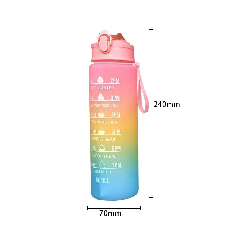 900ml Water Bottle Motivational Sport Water Bottle Leakproof Drinking Bottles Outdoor Sports Travel Kettle Drinking Water Bottle