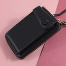 Women Shoulder Strap Purses Solid Color Leather Bag Short Travel Mobile Phone Bag Card Holders Storage Wallet Flap Pocket