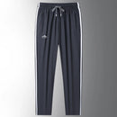 New Men's Ice Silk Casual Streetwear Trousers Sweatpants Summer Quick-Drying Gym Joggers Running Sports Work Straight Pants Men