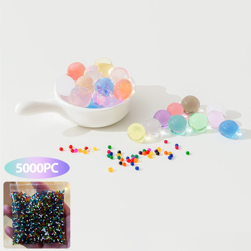 5000pcs Home Decor Water Beads Colorful Pearl Gel Ball Polymer Hydrogel Potted Crystal Mud Soil Grow Magic Jelly Wedding