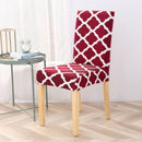Square lattice printed stretch chair cover for dining room office banquet chair protector elastic material armchair cover