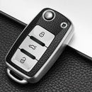 KIQI TPU Leather Car Key Cover Case for Volkswagen for VW Bora Polo Tiguan Jetta Passat B5 B6 B7 Golf Beetle for Skoda Octavia