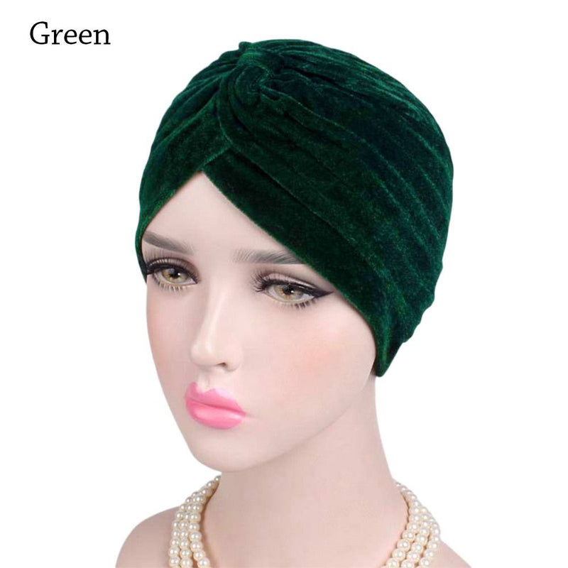 Women Shine Silver Gold Knot Twist Turban Headbands Cap Autumn Winter Warm Headwear Casual Streetwear Female Muslim Indian Hats