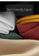 Men's Fashion Short sleeved Summer Polo Shirt High end Design Exquisite Ice Silk Embroidered Breathable T-shirt