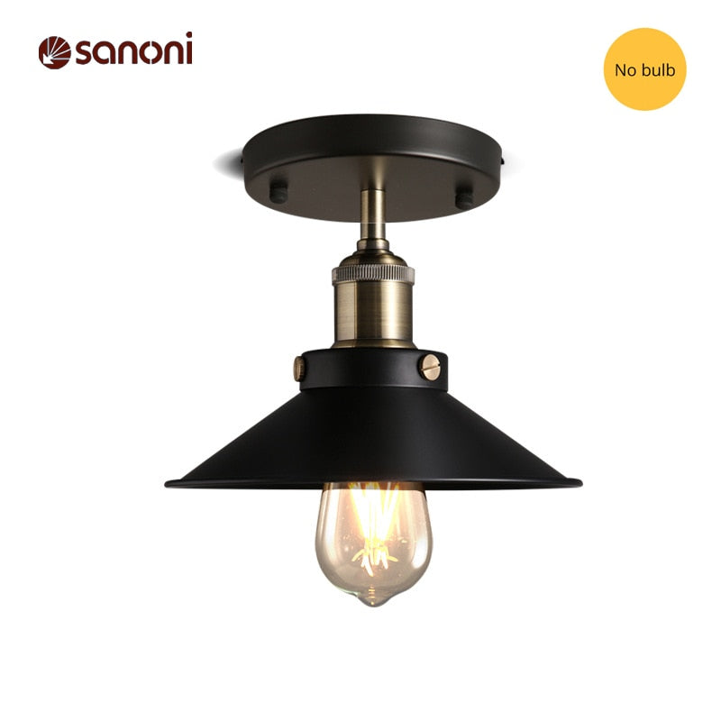 Retro Highquality American Country Style Black Gold Ceiling Lamp Loft For/Industrial Creative Indoor Home Bedroom DecorLighting