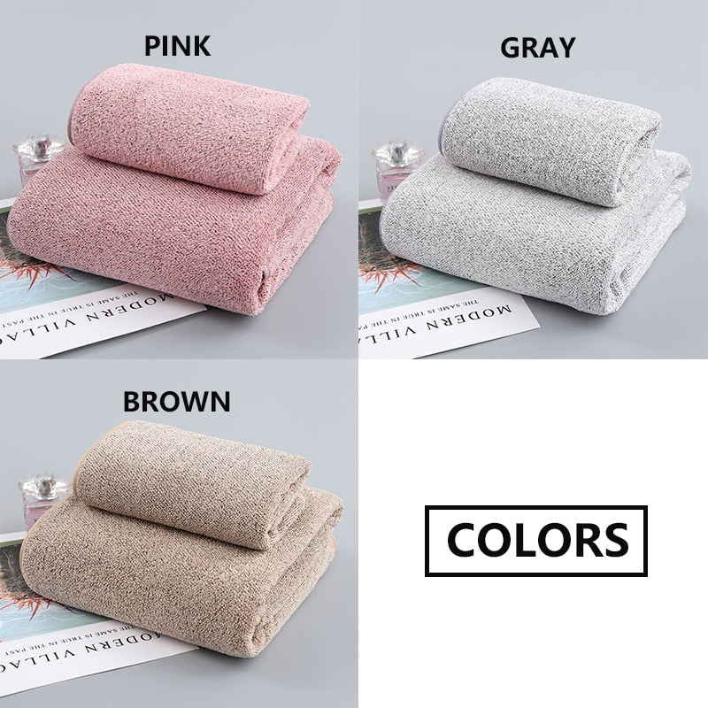 2/4 Pcs Bamboo Charcoal Coral Velvet Bath Towel For Adult Soft Absorbent Quick-Drying Towel Home Bathroom Microfiber Towel Sets