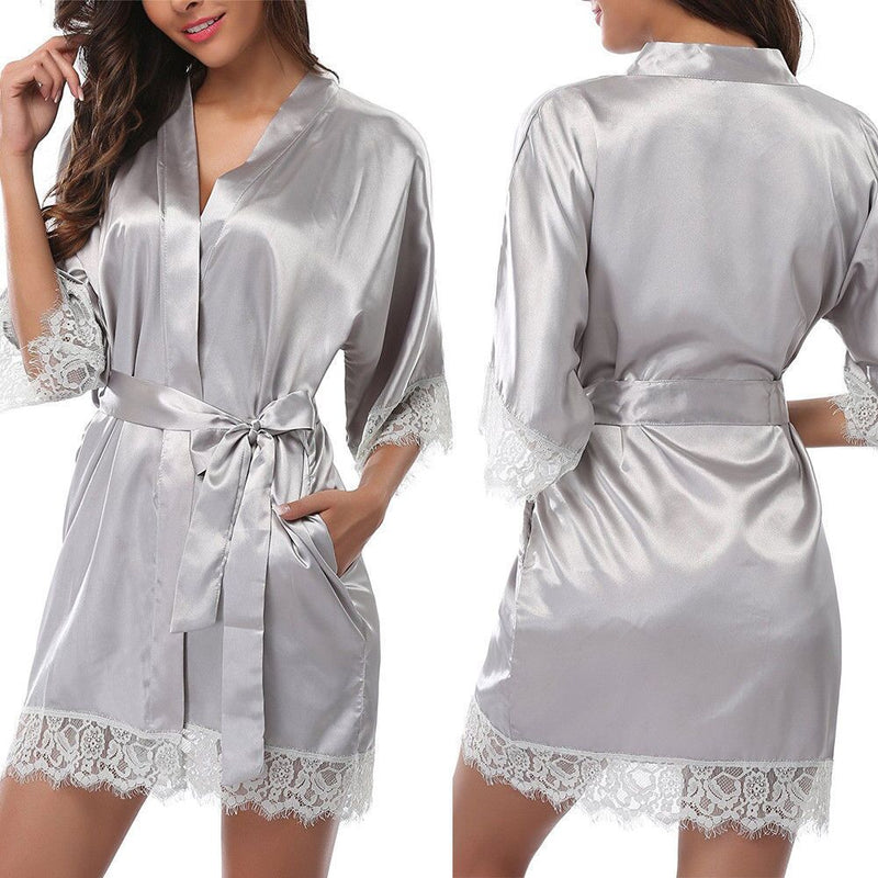 Women Robe Kimono Robe Silk Silk Robe Satin Silk Dressing Gown S-2XL