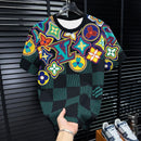 New Style Men's Casual Trendy Fashion Short-Sleeved T-Shirt Classic Round-neck T-Shirt Colorful Print Letters Summer Shirt