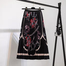 Pleated Skirt Women New  Print Cartoon Pattern  Elastic Women Skirts Big Swing Party Holiday High Waist Skirts