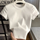 Spring Summer New Short Sleeve T-Shirt Women Solid Simple Casual Soft All-Match Hot Basic Slim Tops Tees Summer Fashion