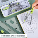 7 Pcs/set Compass Ruler Set Multi-function Mathematical Rulers Professional Drawing Tools School Supplies Students Stationery