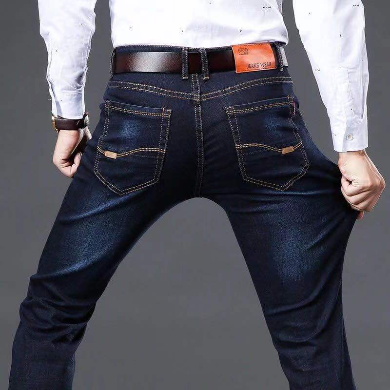 Fashion Brand Clothing Slim Men Business Casual Jeans Man Oversize Denim Pants Trousers Baggy Stretch Jeans Autumn