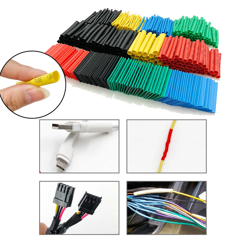 ZIShan 2:1 Shrinkable Wire Shrinking Wrap Tubing Wire Connect Cover Protection with 300W Hot Air Gun 127-530pcs Heat Shrink Tube