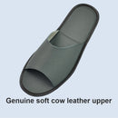 Big sizes Genuine Cow Leather Slippers Homes in indoor slipper open toe sandals men women elderly casual Slides shoes