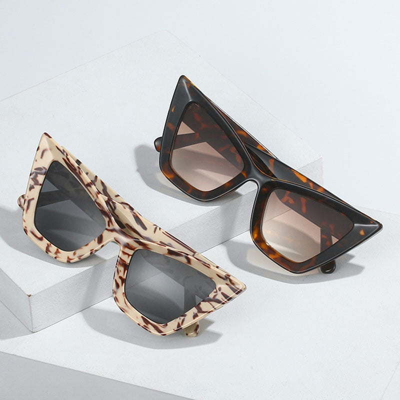 SHAUNA Oversized Cat Eye Sunglasses UV400