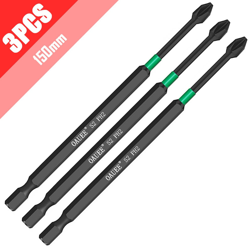 4/5/6pcs Magnetic Batch Head Impact Strong Cross PH2 High Hardness Screwdriver Set 60/70/90mm Anti Non-slip WaterProof Bits Set