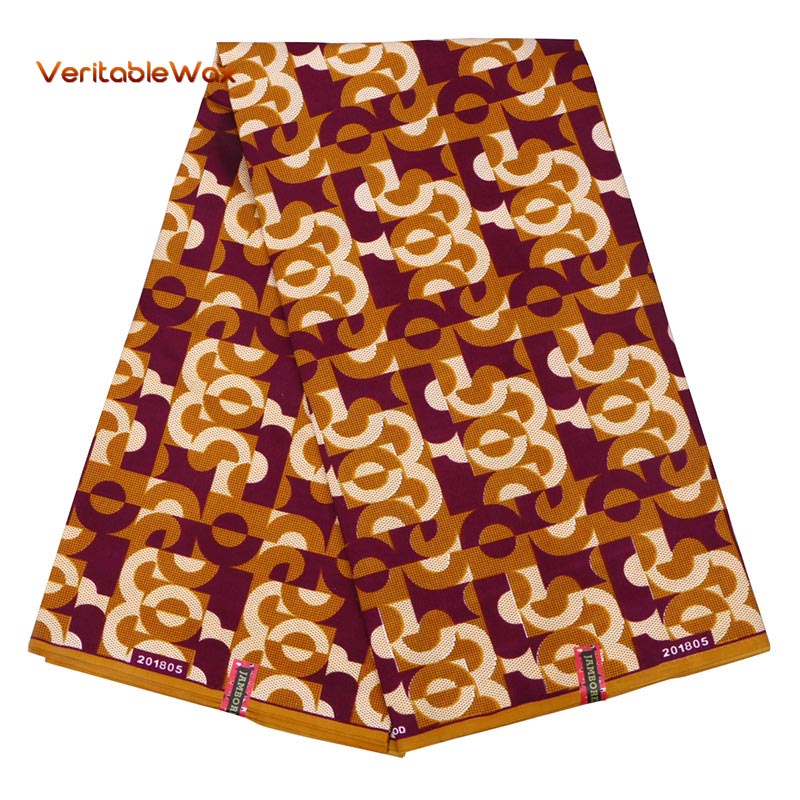 African Wax Polyester Wax Fabric High Quality Ankara Veritablewax African Wax Print Fabric A-6