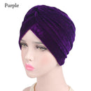Women Shine Silver Gold Knot Twist Turban Headbands Cap Autumn Winter Warm Headwear Casual Streetwear Female Muslim Indian Hats