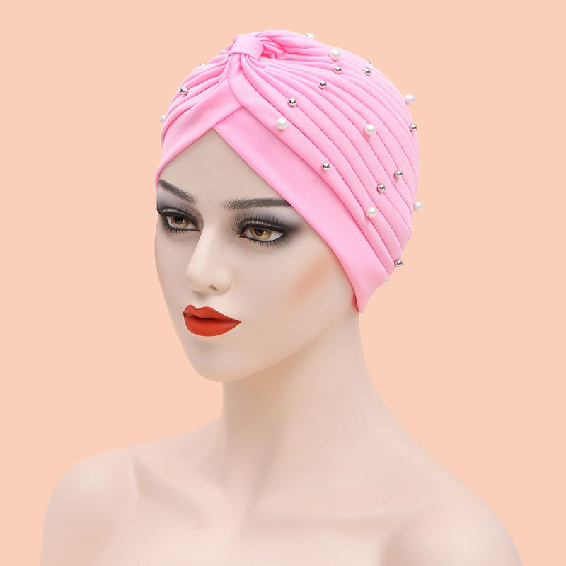 Women Shine Silver Gold Knot Twist Turban Headbands Cap Autumn Winter Warm Headwear Casual Streetwear Female Muslim Indian Hats