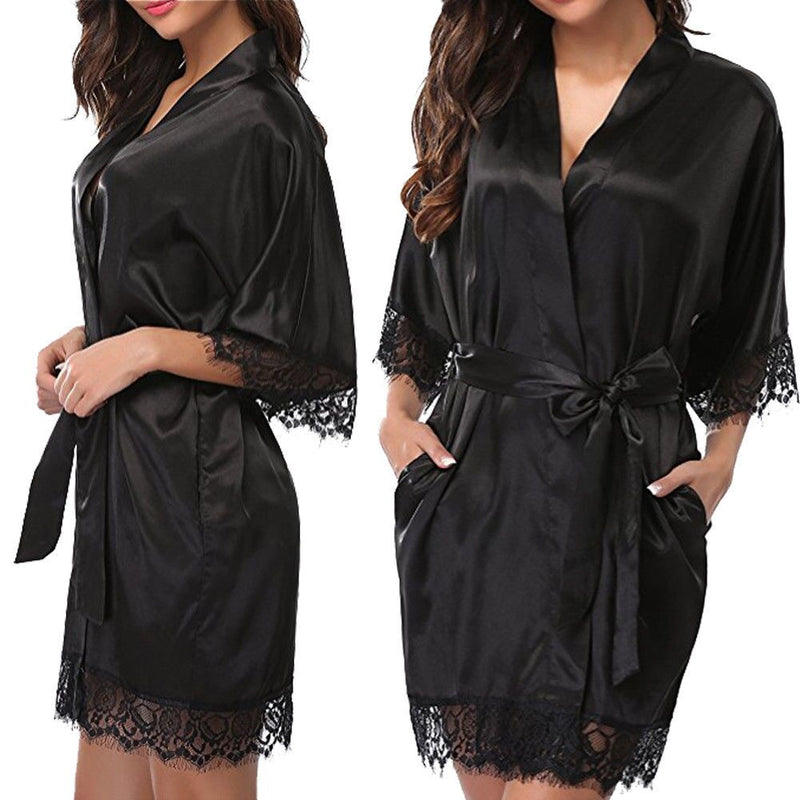 Women Robe Kimono Robe Silk Silk Robe Satin Silk Dressing Gown S-2XL