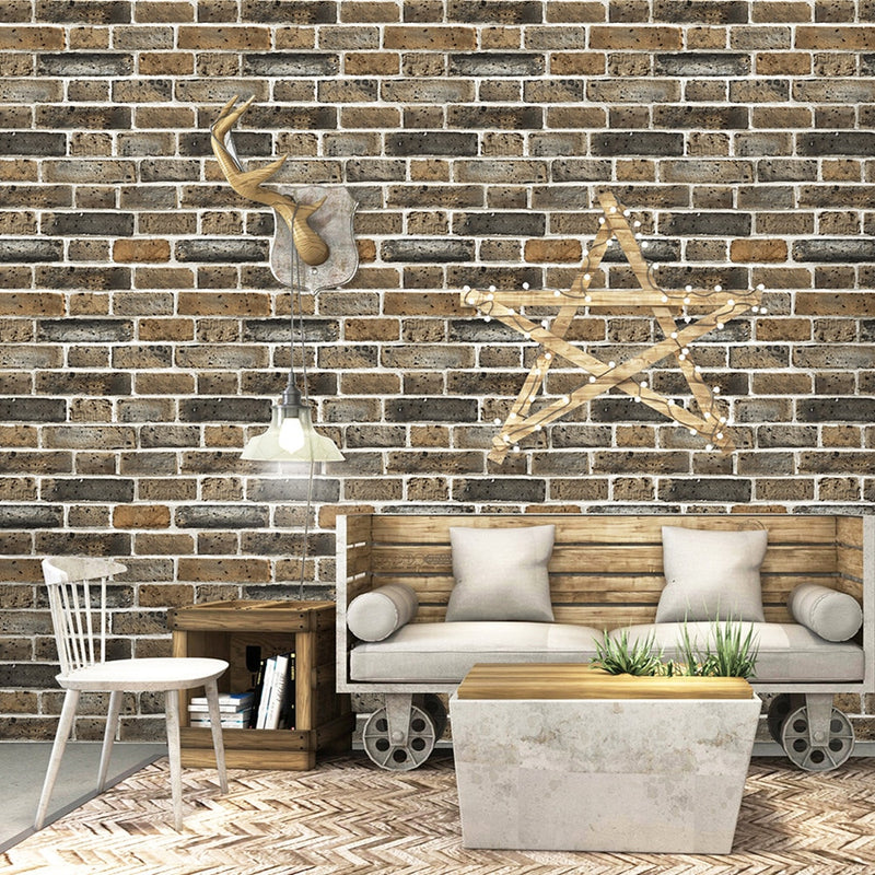 Faux Flat 3D Brick Peel And Stick Wallpaper Removable Brown/Black/White Vinyl Self Adhesive Wall Stickers For Wall Decoration