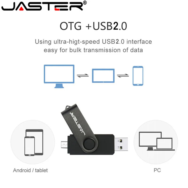 JASTER USB 2.0 OTG USB flash drive Smart Phone Tablet PC 4GB 8GB 16GB 32GB 64GB флешка Pendrives OTG Real Capacity Usb stick