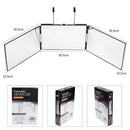 3 Way Mirror for Hair Cutting with Lights, 360 Trifold LED Lights Rechargeable Mirror for Hair Coloring, Braiding, DIY Haircut