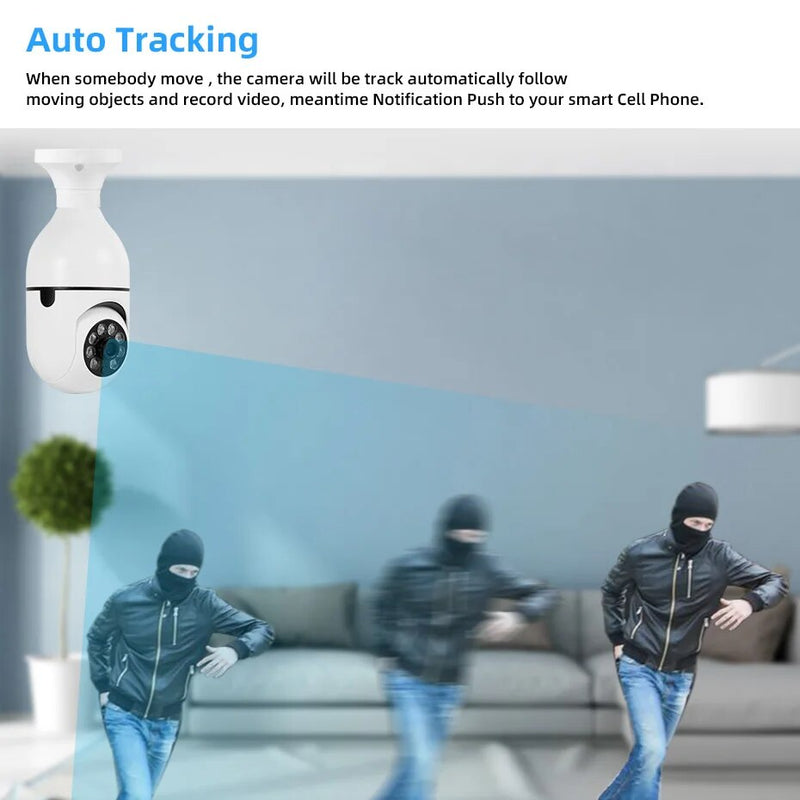 1080P E27 Bulb Camera 2.4G WIFI surveillance Auto Tracking Full Color Night Vision CCTV PTZ Indoor Security Monitor