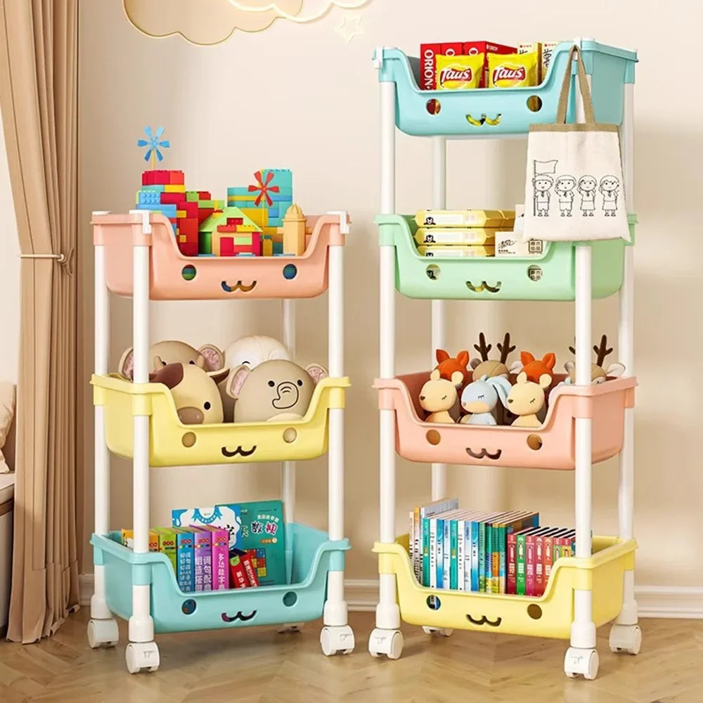 Storage Rack Kids Storage Cart Tier Cute Yellow Duck Mobile Kids