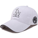 Men's Outdoor Baseball Cap LA Letter Embroidered Hip Hop Hat Adjustable Back Buckle Fishing Sun Hat Unisex Dad Hat