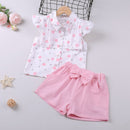 Humor Bear Baby Girl Clothes Fashion New Girls Clothing Sets Kids Clothes Toddler Girl Cute Bow T-shirt+ Pants Set