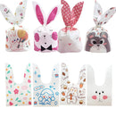 10/20pcs Cute Rabbit Ear Bags Plastic Cookie Candy Gift Bags For Easter Party Biscuits Snack Baking Packing Supplies Kids Gifts