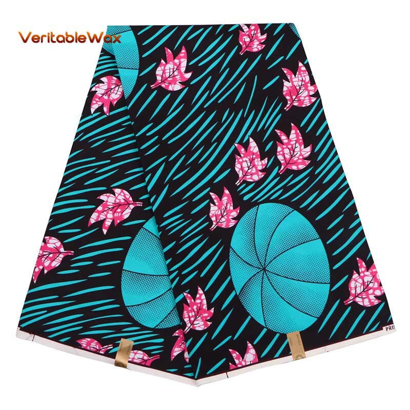 African Wax Polyester Wax Fabric High Quality Ankara Veritablewax African Wax Print Fabric A-6