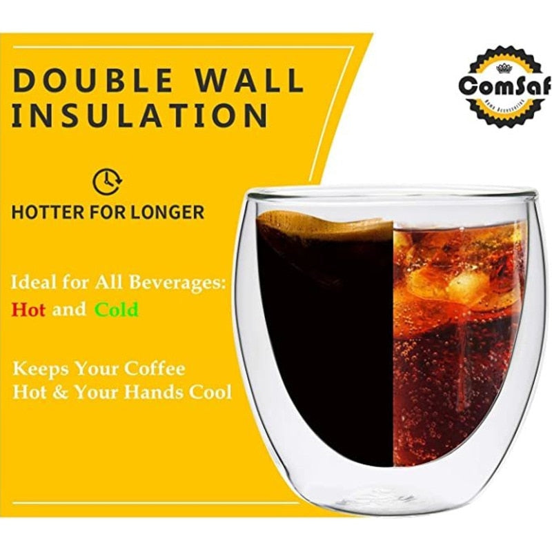 New Heat-resistant Double Wall Glass Cup Beer Espresso Coffee Cup