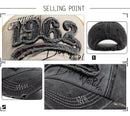 Fashion Vintage Washed Cotton Baseball Cap Digit 1962 Embroidery Snapback Hat Visor Hip Hop Caps