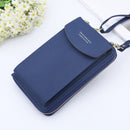 Women Shoulder Strap Purses Solid Color Leather Bag Short Travel Mobile Phone Bag Card Holders Storage Wallet Flap Pocket