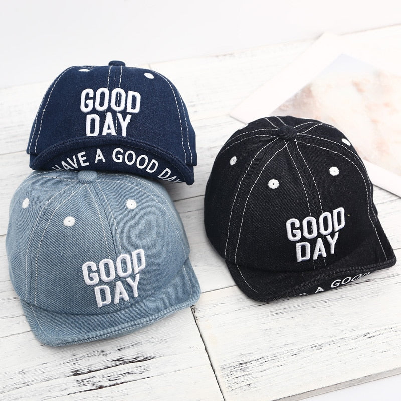 6-24 Months Spring Summer Baby Hat Baby Girls Boys Denim Baseball Cap Kids I Love Mama and Papa Flat Cap Children Sun Hat