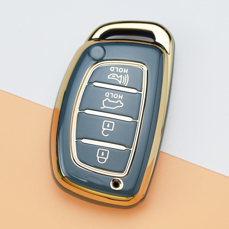 4 Button Soft TPU Shell Fob For Hyundai Ix35 Ix45 I10 I30 I40 Tucson Santa Fe Rena Sonata Elantra Creta Car Smart Key Case Cover