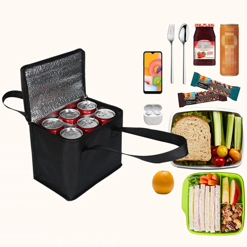 Portable Lunch Cooler Bag Folding Insulation Picnic Ice Pack Food Thermal Bag Drink Carrier Insulated Bags Beer Delivery Bag