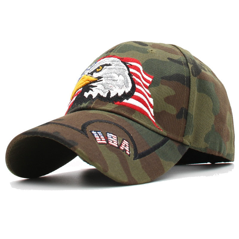 New Men's Animal Baseball Cap Patriotic Bald Eagle and American Flag Snapback Caps For Women USA 3D Embroidery Farm Trucker Hats