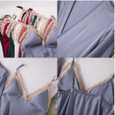 Satin Robe Set Sexy Female Sleepwear Kimono Bathrobe Lace Trim Bride Bridesmaid Dressing Gown Casual Nightgown