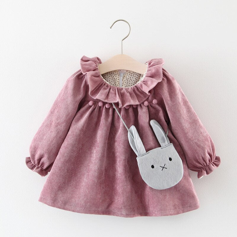 Melario Baby Girls Dress Cute Bow Mesh Newborn Dress Long Sleeved Princess Dresses For Girl Toddler Kids Dress