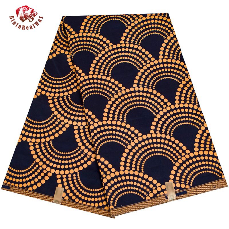 BintaRealWax African Wax Prints Fabric Polyester Ankara Bazin High Quality 6 Yards 3 Yards African Fabric for Party Dress FP6079