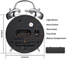 Loud Alarm Clock for Heavy Sleepers Adults Retro 4.5 Inch Silent Quartz with Backlight Twin Bell Analog Kids Alarm Clocks