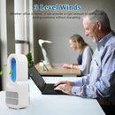 Bladeless Fan 4000 mAh Rechargeable Portable Mute Mini Fan With 5 Colors LED Mood Light For Office Home Bedroom Nightstand White