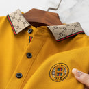 Men's Fashion Short sleeved Summer Polo Shirt High end Design Exquisite Ice Silk Embroidered Breathable T-shirt