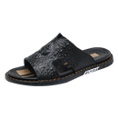 Genuine Leather Men Slippers Crocodile Grain Slip On Slipper Man Shoes For Men Slides Casual