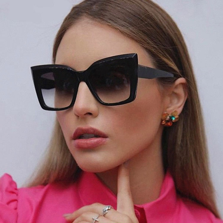Oversized Cat Eye Sunglasses Fashion Women Shades Trending Men Gradient Sun Glasses Shades UV400 Glasses Goggles