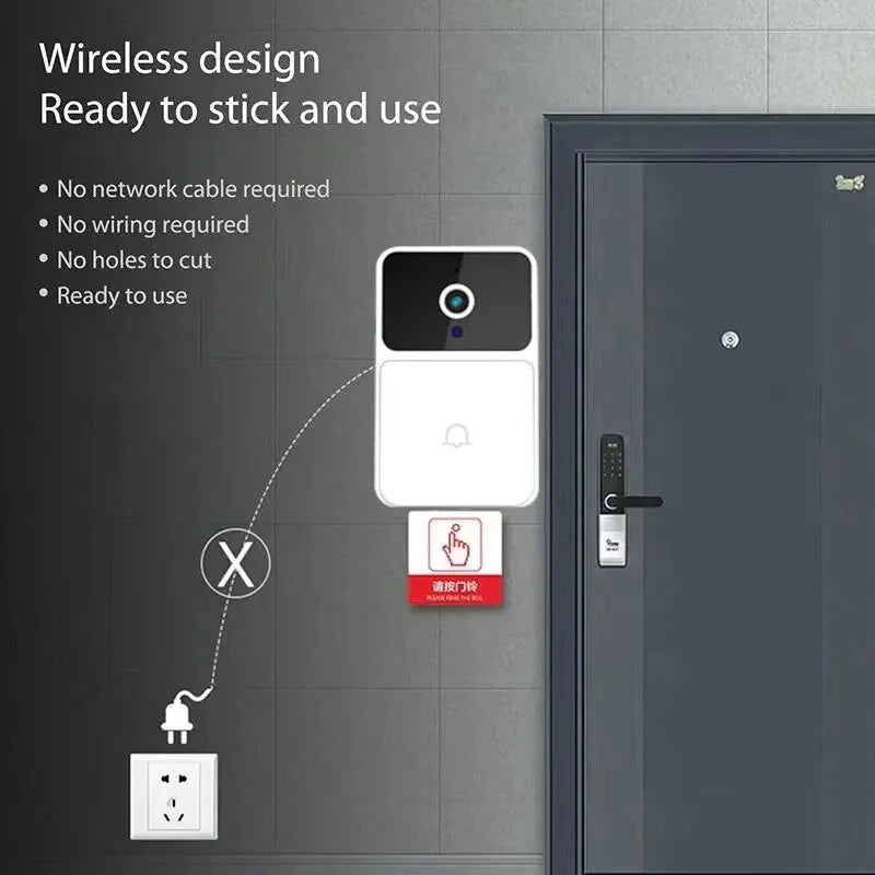WIFI Video Doorbell Camera Wireless Night Vision Smart Home Security HD Door Bell Two Way Intercom Voice Change For Home
