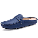 Men's Shoes Casual Flat Shoes Lazy Man's Soft Leather Half Set Slippers Comfortable Driving Casual Shoes